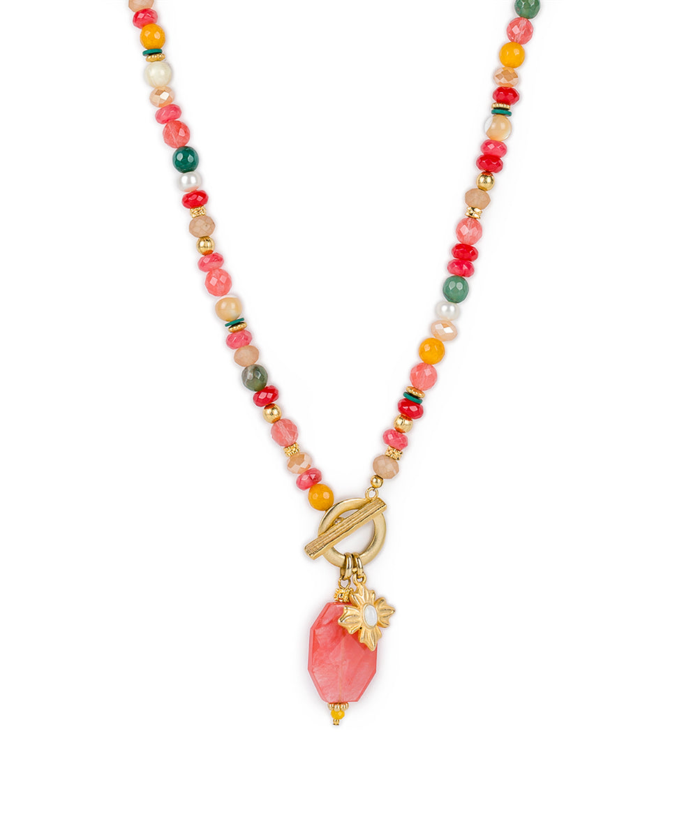 patricia nash Convertible Necklace Eclectic Bead — Pink