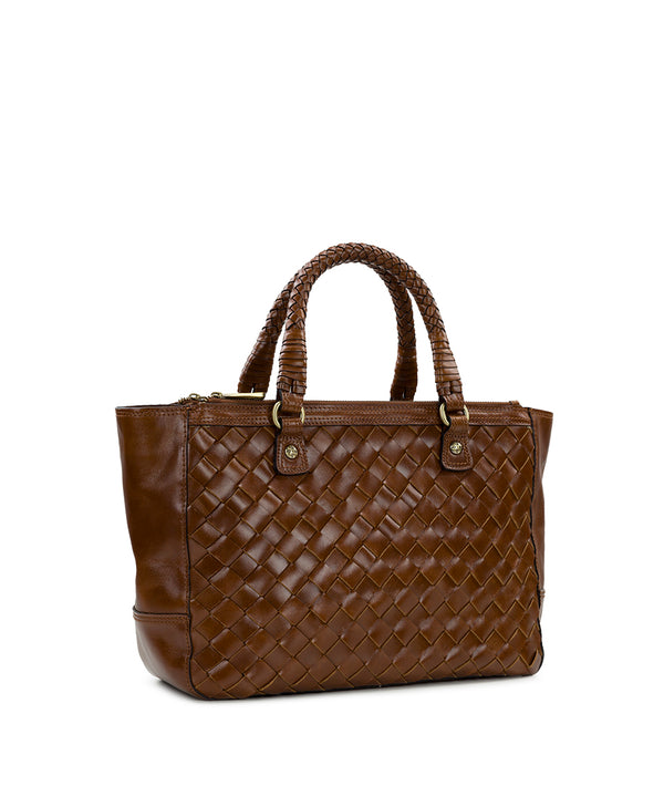 Patricia Nash Cortona Tote Discovery Collection — Vintage Distressed Woven Leather