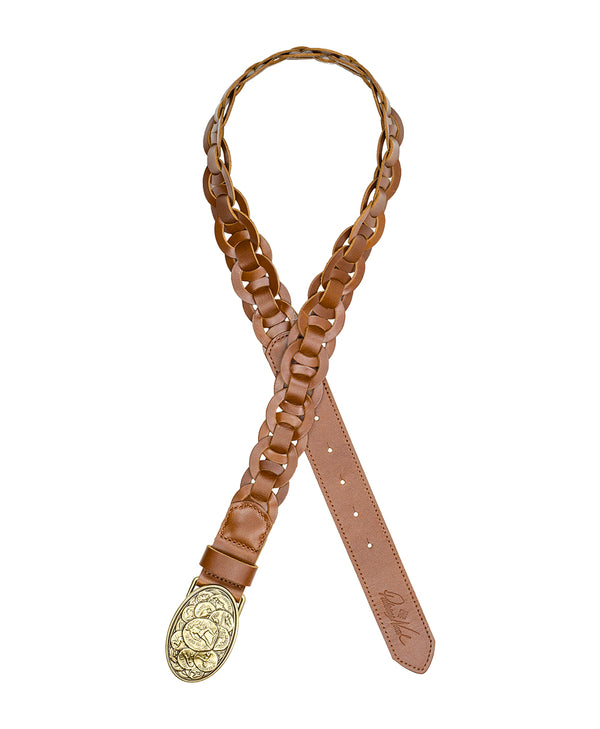 Patricia Nash Delia Chainlink Belt Chainlink – Cognac