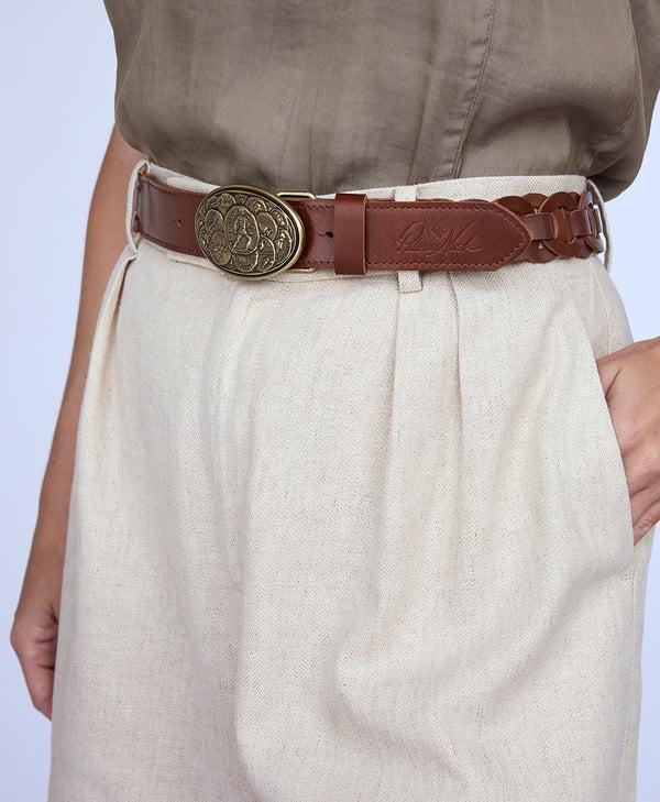 Patricia Nash Delia Chainlink Belt Chainlink – Cognac