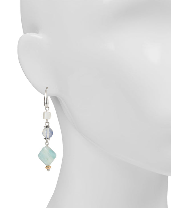 Patricia Nash Diamond Double Drop Earrings Eclectic Bead