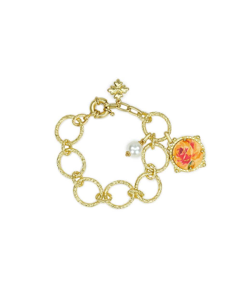 patricia nash Drop Bracelet Leather Inset ‑ Aegean Blooms Spot Print