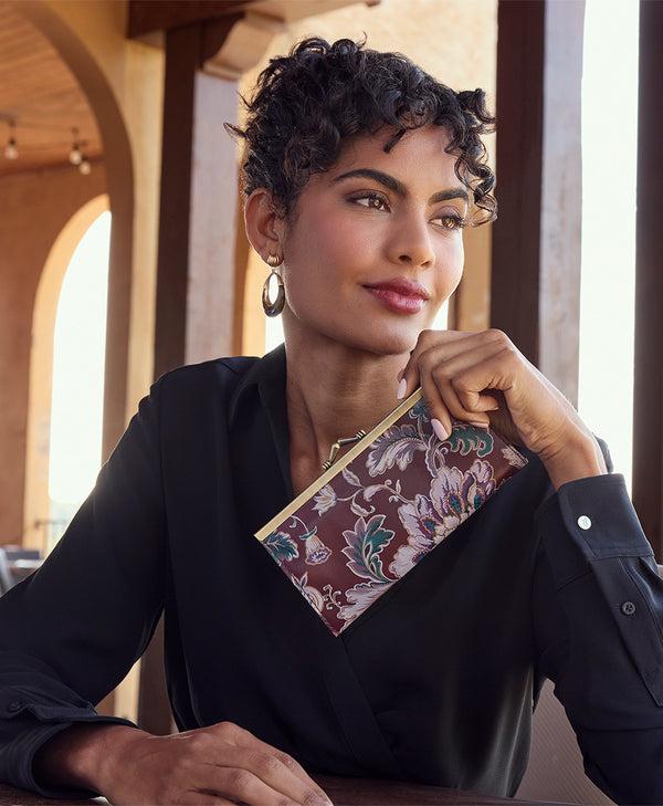 Patricia Nash Effie Frame Wallet European Floral Tapestry