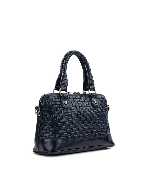 Patricia Nash Emeretta Satchel Discovery Collection — Vintage Distressed Woven Leather