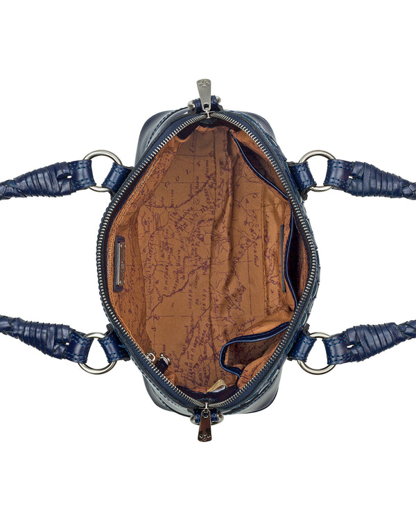 Patricia Nash Emeretta Satchel Discovery Collection — Vintage Distressed Woven Leather