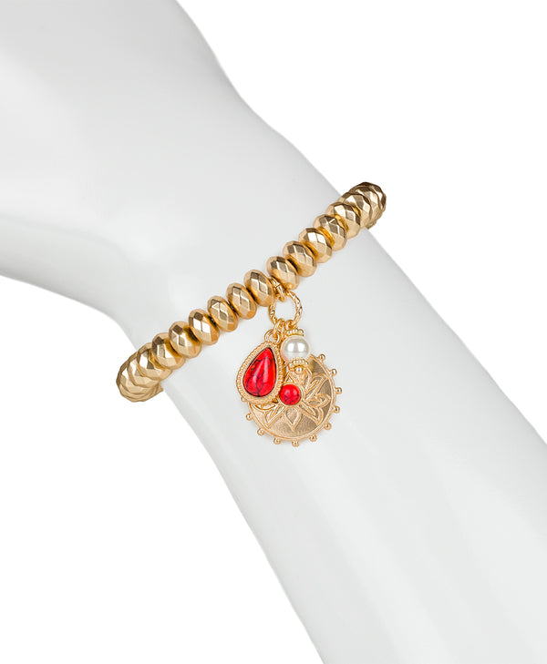 Patricia Nash Etched Lotus Stretch Bracelet Lotus Flower