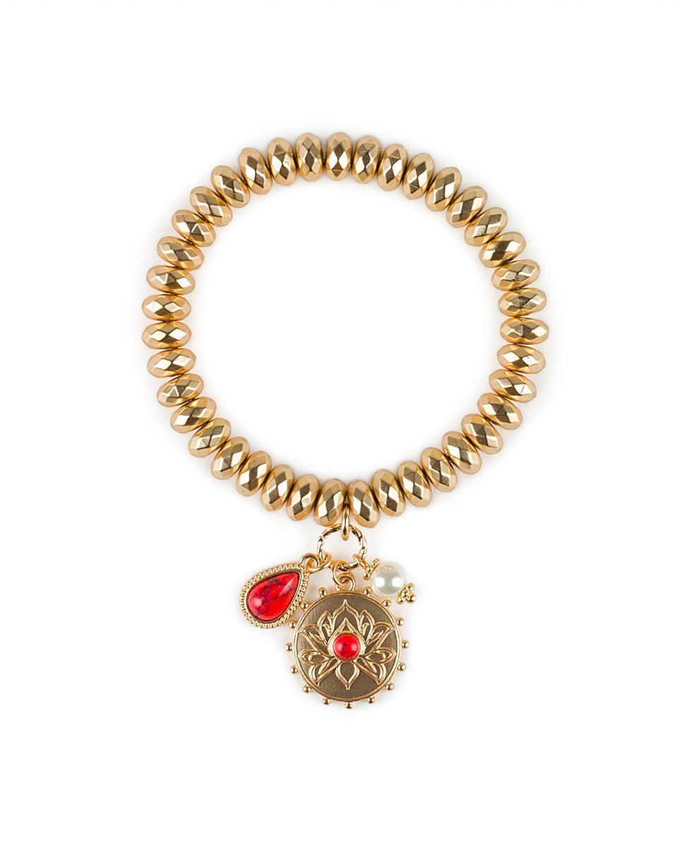 patricia nash Etched Lotus Stretch Bracelet Lotus Flower