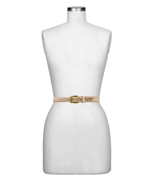 Patricia Nash Evania Woven Belt Spring Multi Tooled — Chalk White