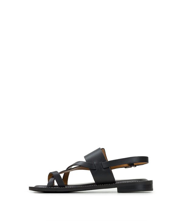 Patricia Nash Fidella Sandals Vegetable Tanned Leather — Black