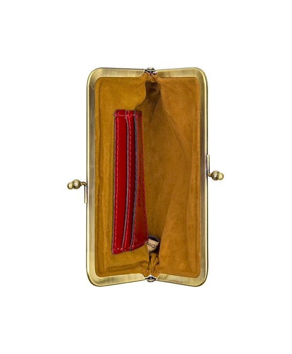 Patricia Nash Fira Frame Pouch Vintage Vegetable Tan Rose Tooled