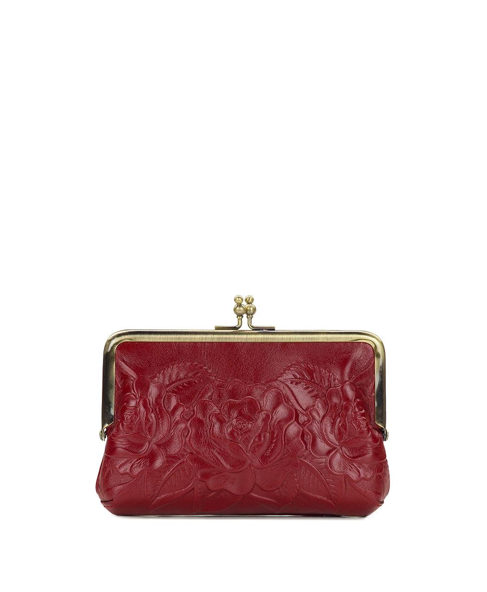 patricia nash Fira Frame Pouch Vintage Vegetable Tan Rose Tooled