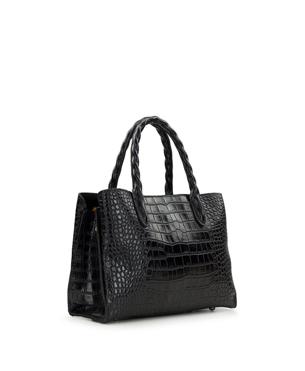 Patricia Nash Genovese Satchel Vintage Distressed Croc