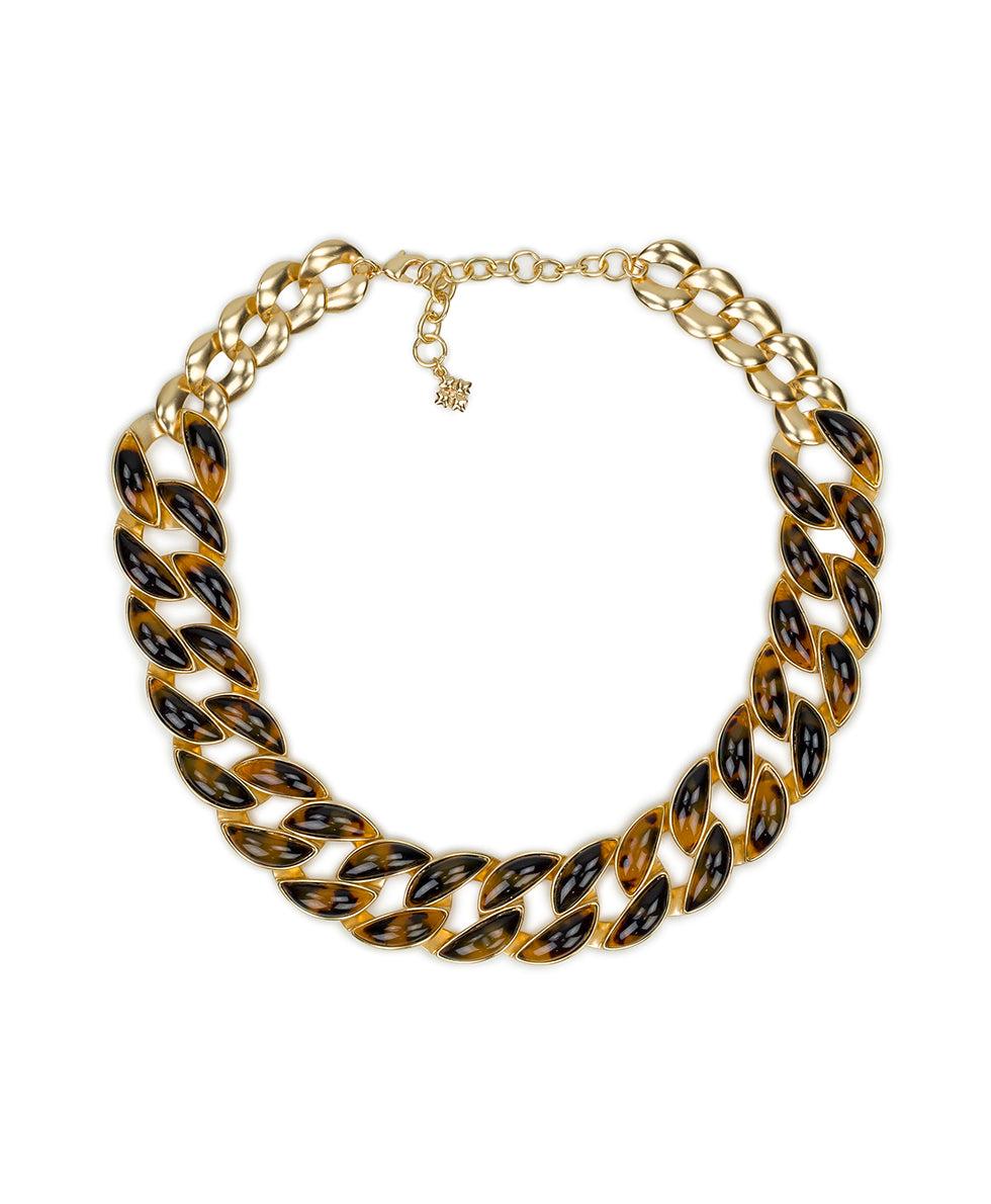 patricia nash Graduated Link Necklace Resin Tortoise