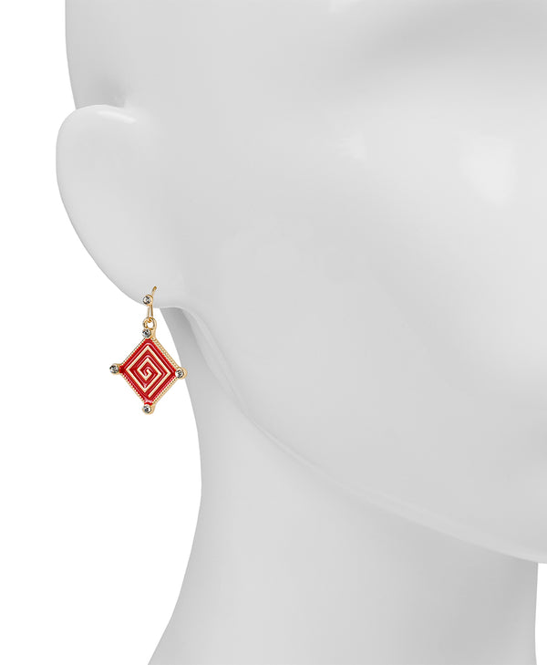 Patricia Nash Greek Key Dangle Earrings Good Luck Charm