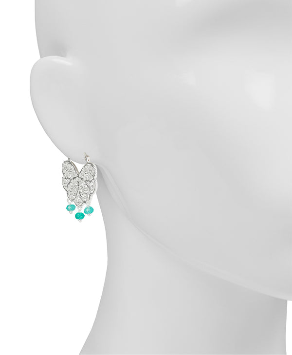 Patricia Nash Gypsy Hoop Bead Earrings Filigree And Flutter