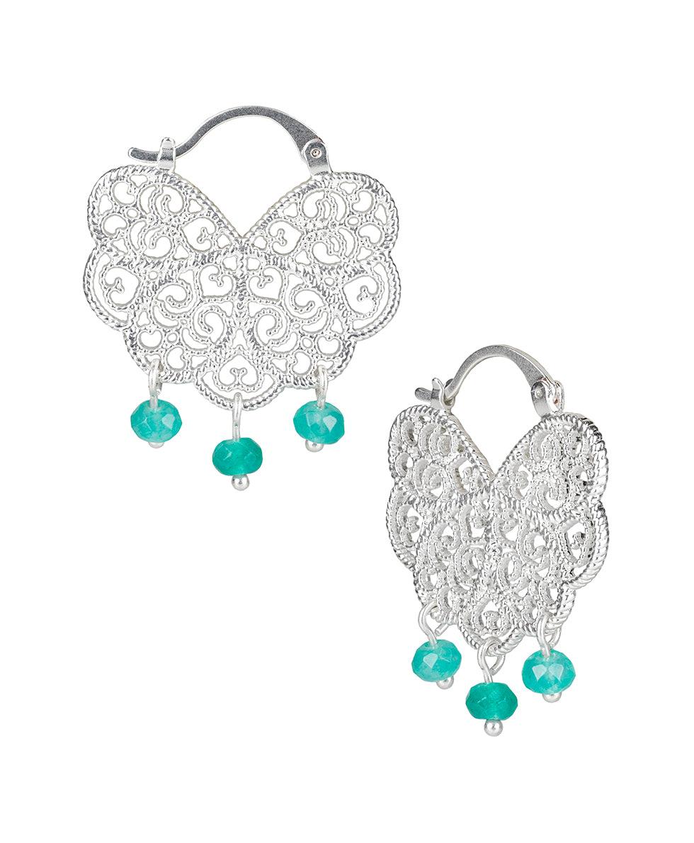 patricia nash Gypsy Hoop Bead Earrings Filigree and Flutter