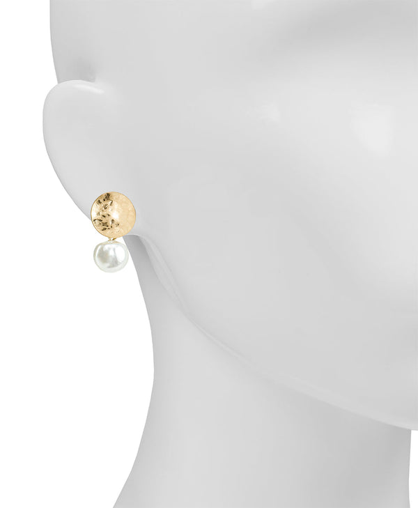 Patricia Nash Hammered Disc Pearl Drop Earrings Not So Basics