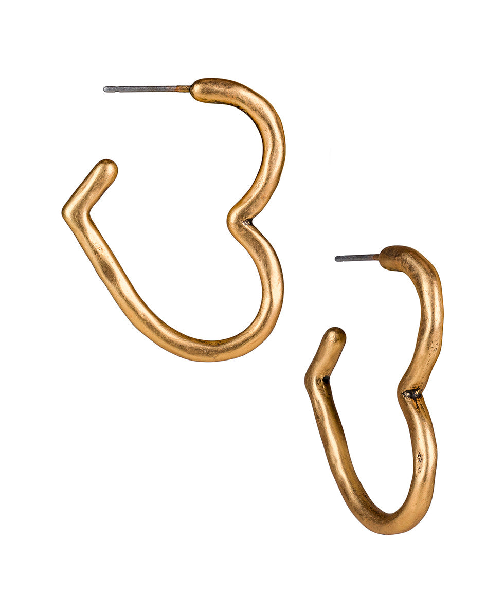 patricia nash Hammered Heart Hoop Earrings Not So Basics