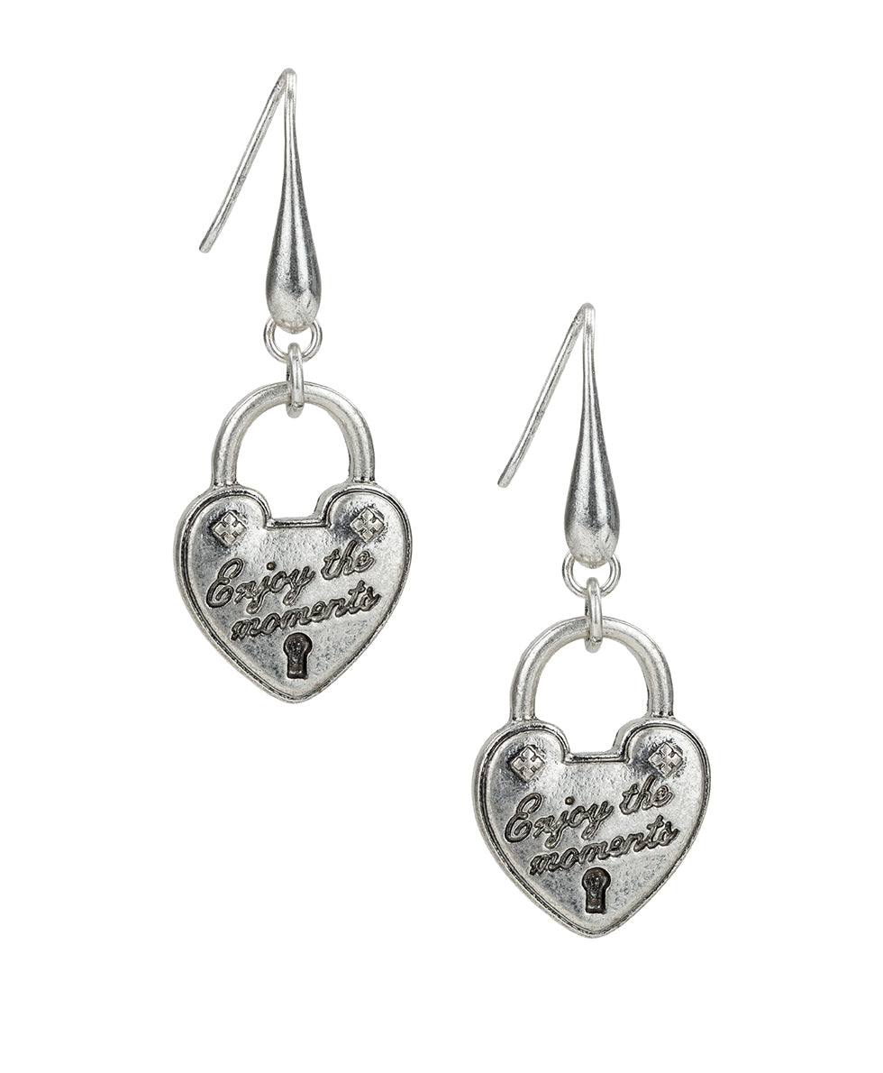 patricia nash Heart Lock Drop Earrings Lock and Key Collection