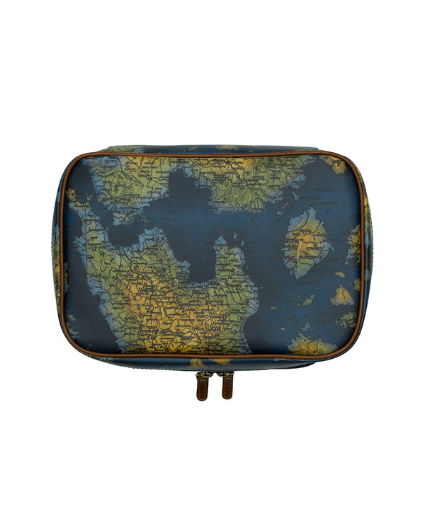 Patricia Nash Ilaria Hanging Case Patina Coated Linen Canvas – Greek Map