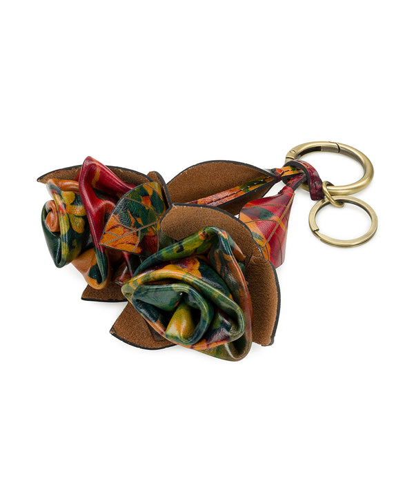 Patricia Nash Laced Rose Bag Charm Multi Print Small