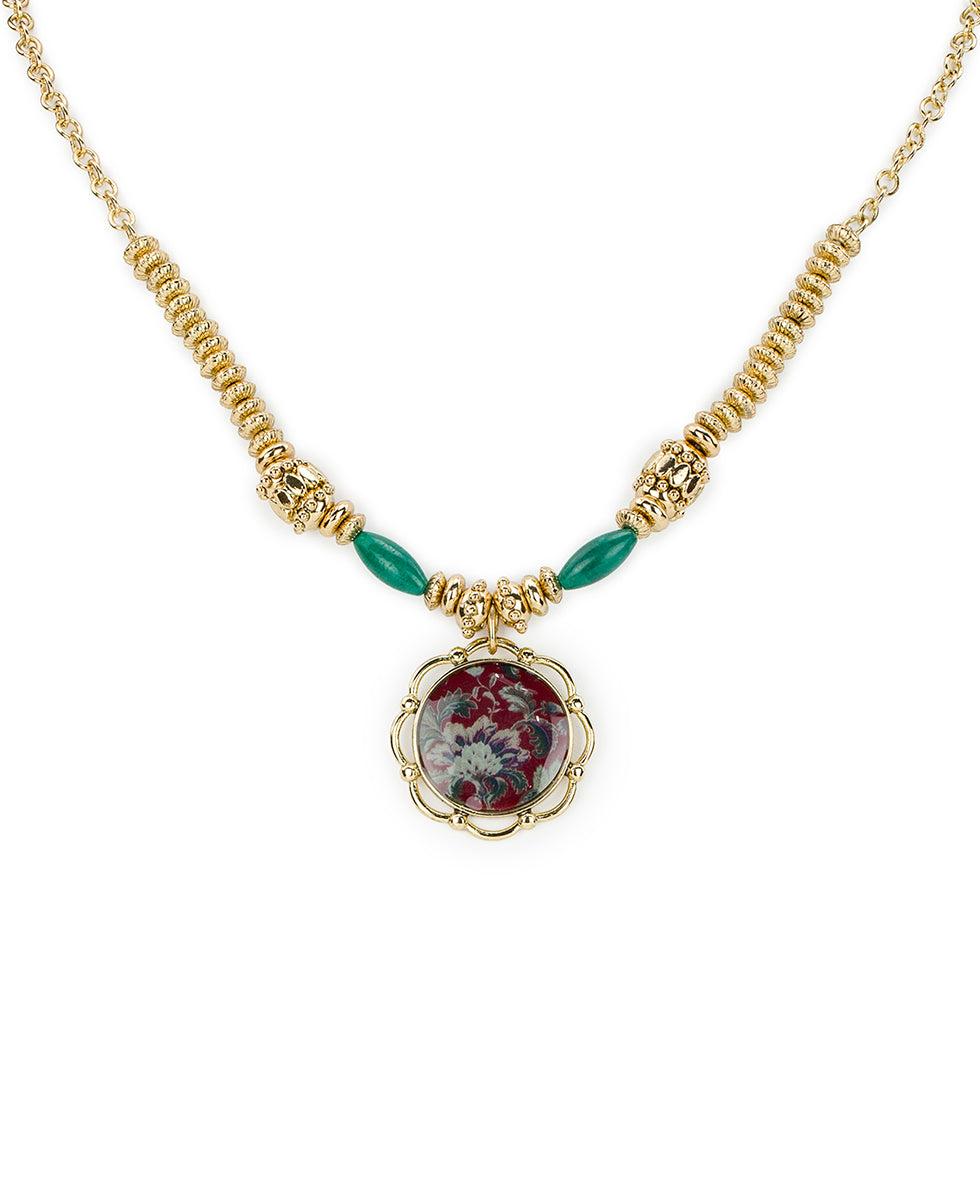 patricia nash Large Pendant Necklace European Floral Tapestry