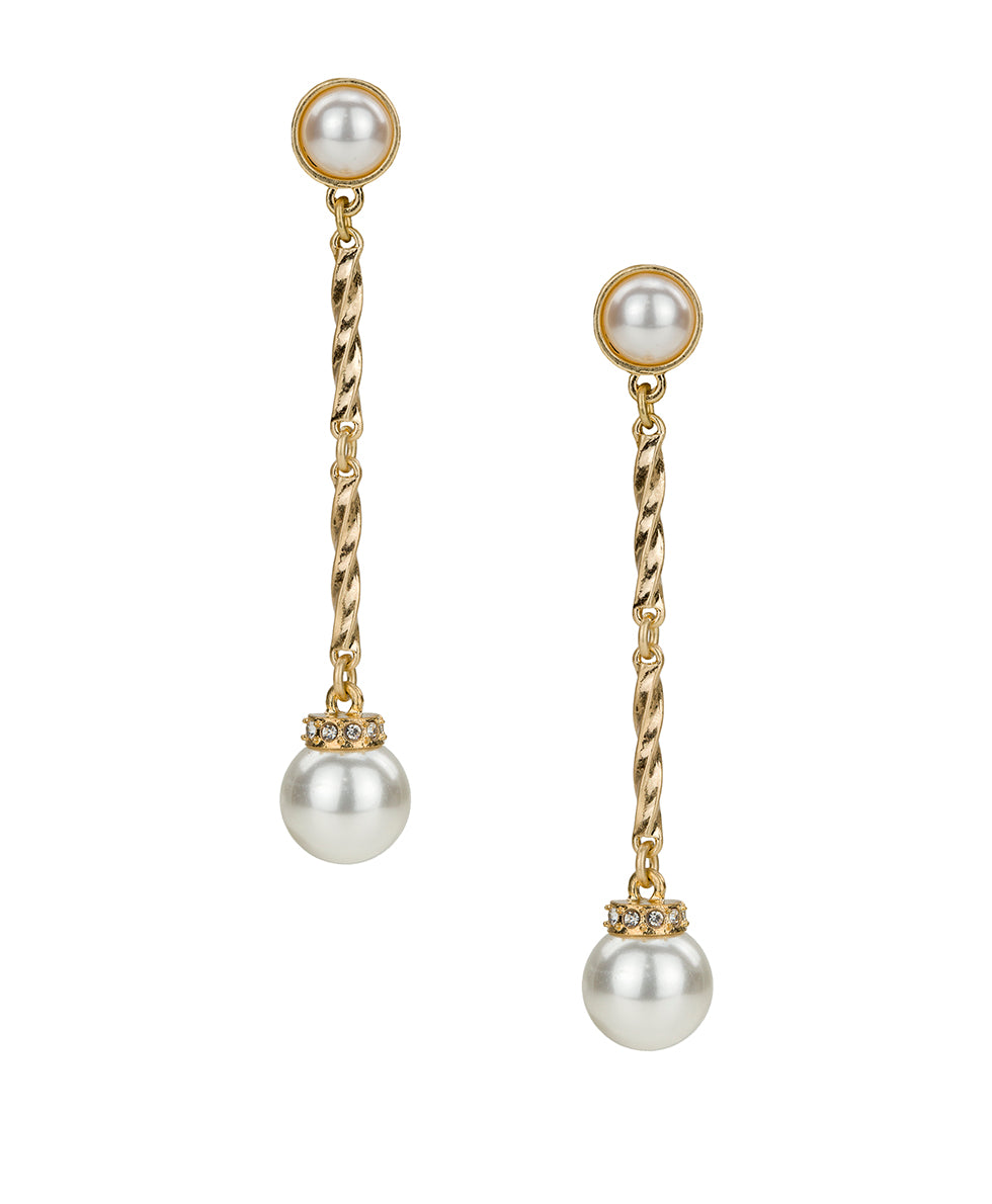 patricia nash Long Bead Post Drop Earrings Pearl Collection