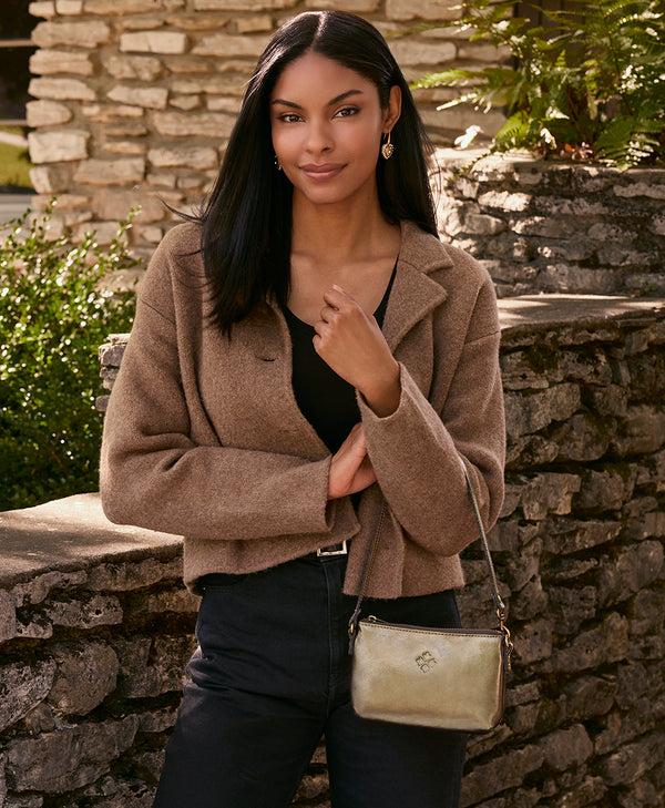 Patricia Nash Loria Convertible Wristlet Vintage Distressed Metallic