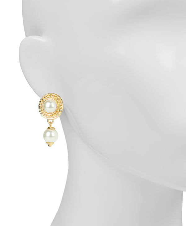 Patricia Nash Mabe Pearl W/ Pearl Drop Earrings Rope Ring