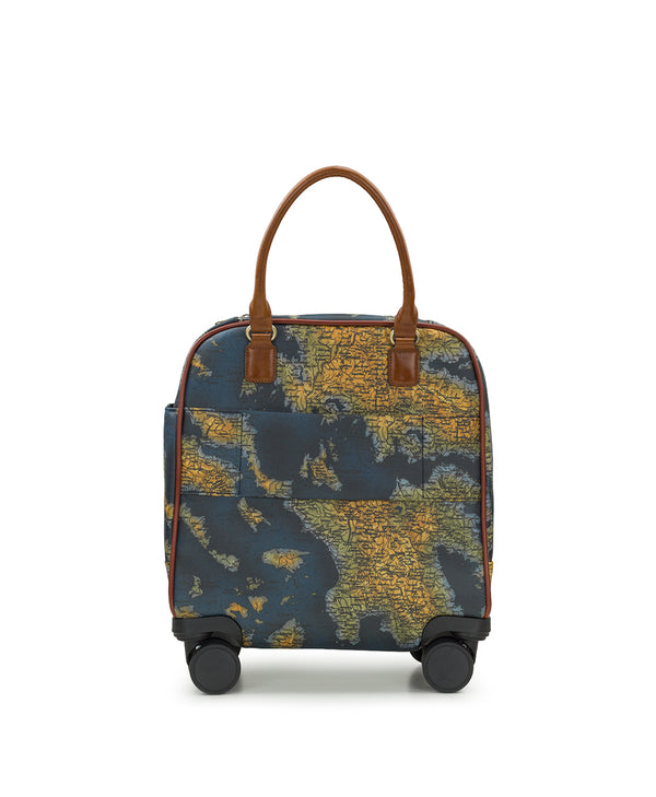 Patricia Nash Mattia Underseater Patina Coated Linen Canvas ‑ Greek Map