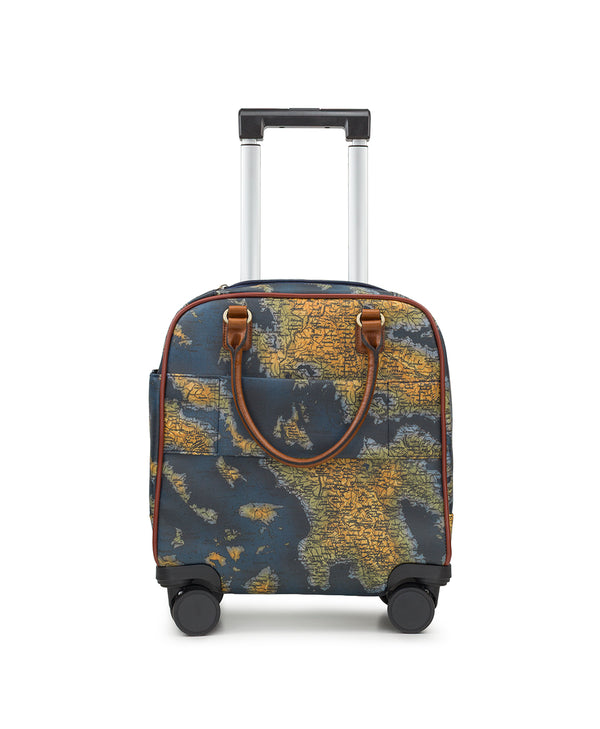 Patricia Nash Mattia Underseater Patina Coated Linen Canvas ‑ Greek Map