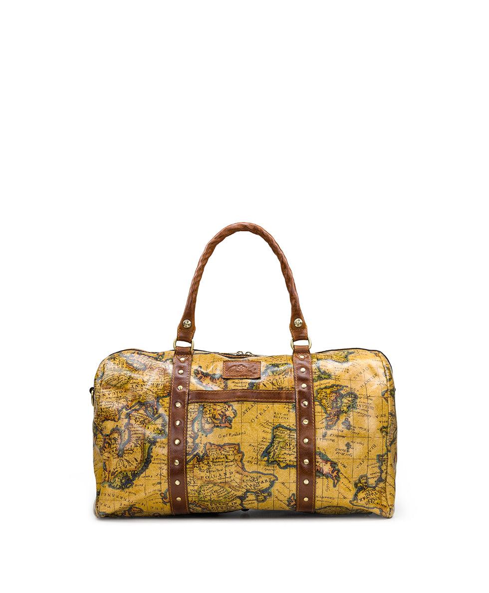 patricia nash Milano Weekender Duffel Bag European Map Leather