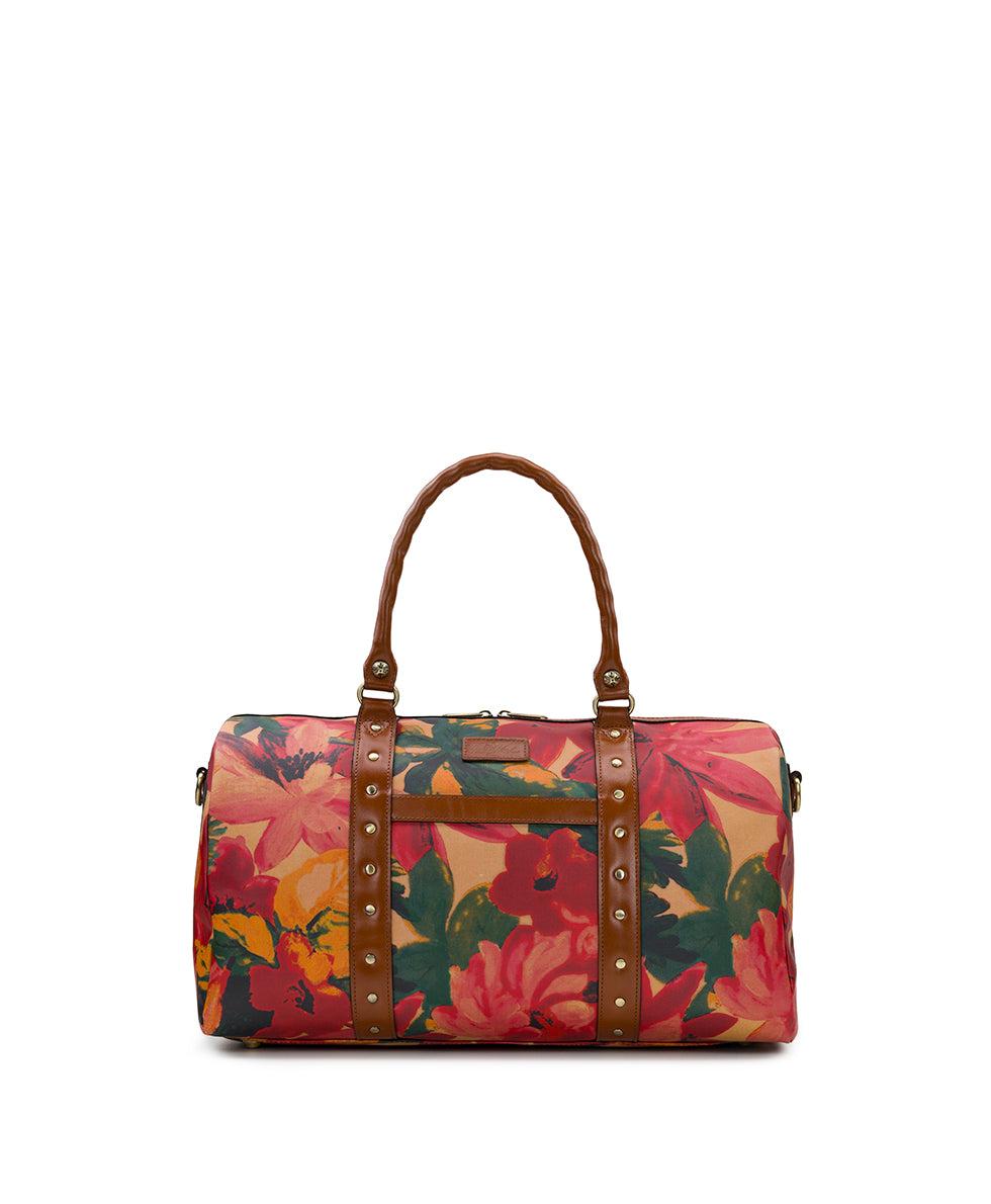patricia nash Milano Weekender Duffel Bag Patina Coated Linen Canvas — Spring Multi