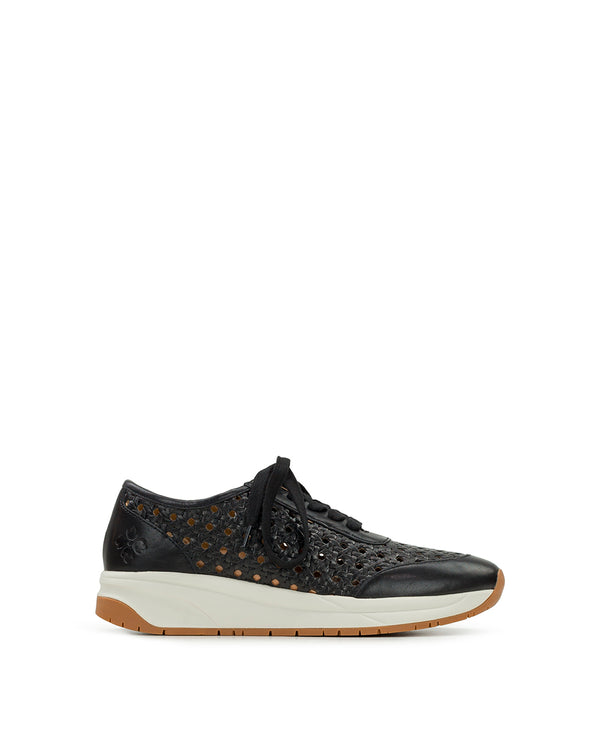 Patricia Nash Milla Perforated Sneaker Perforated Leather — Black