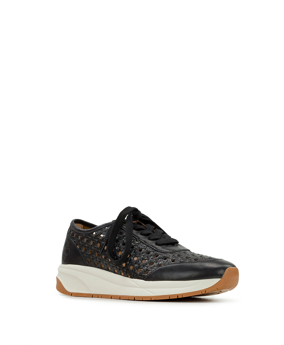 patricia nash Milla Perforated Sneaker Perforated Leather — Black