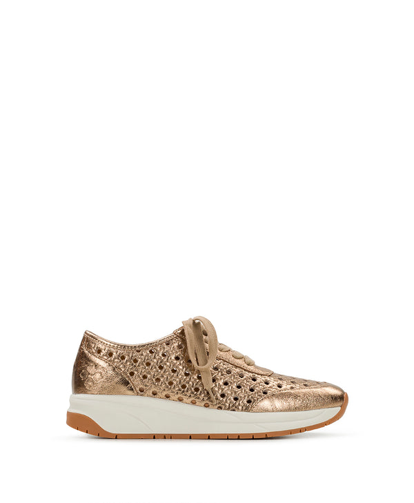Patricia Nash Milla Perforated Sneaker Perforated Leather — Gold