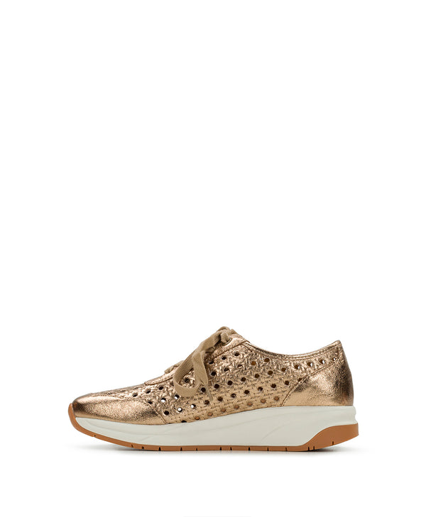 Patricia Nash Milla Perforated Sneaker Perforated Leather — Gold