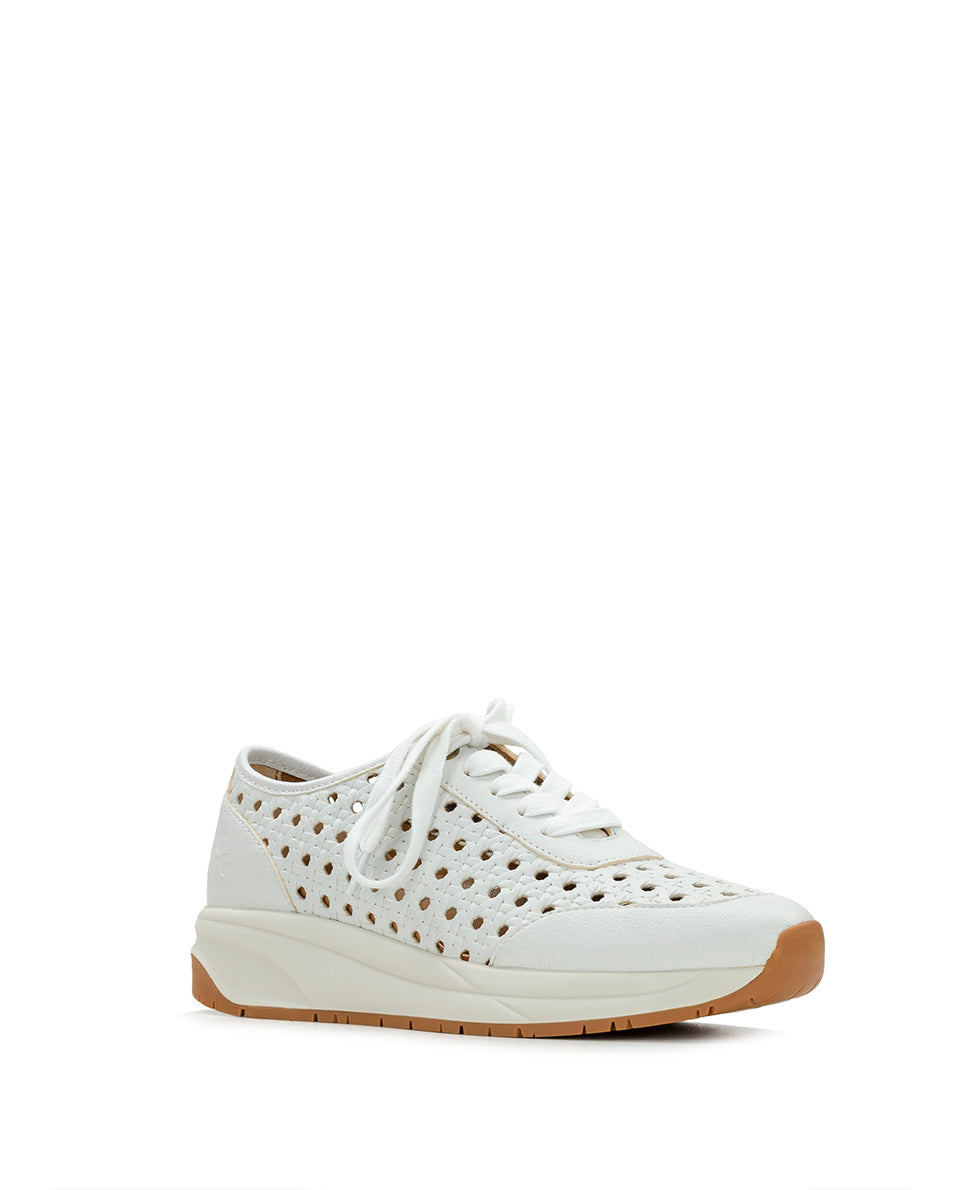 patricia nash Milla Perforated Sneaker Perforated Leather — White