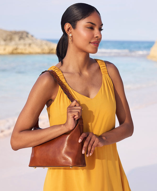 Patricia Nash Milos Shoulder Bag Vintage Distressed Leather