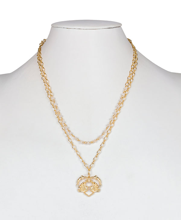 Patricia Nash Mini Love Birds Heart Pendant Necklace Love Birds