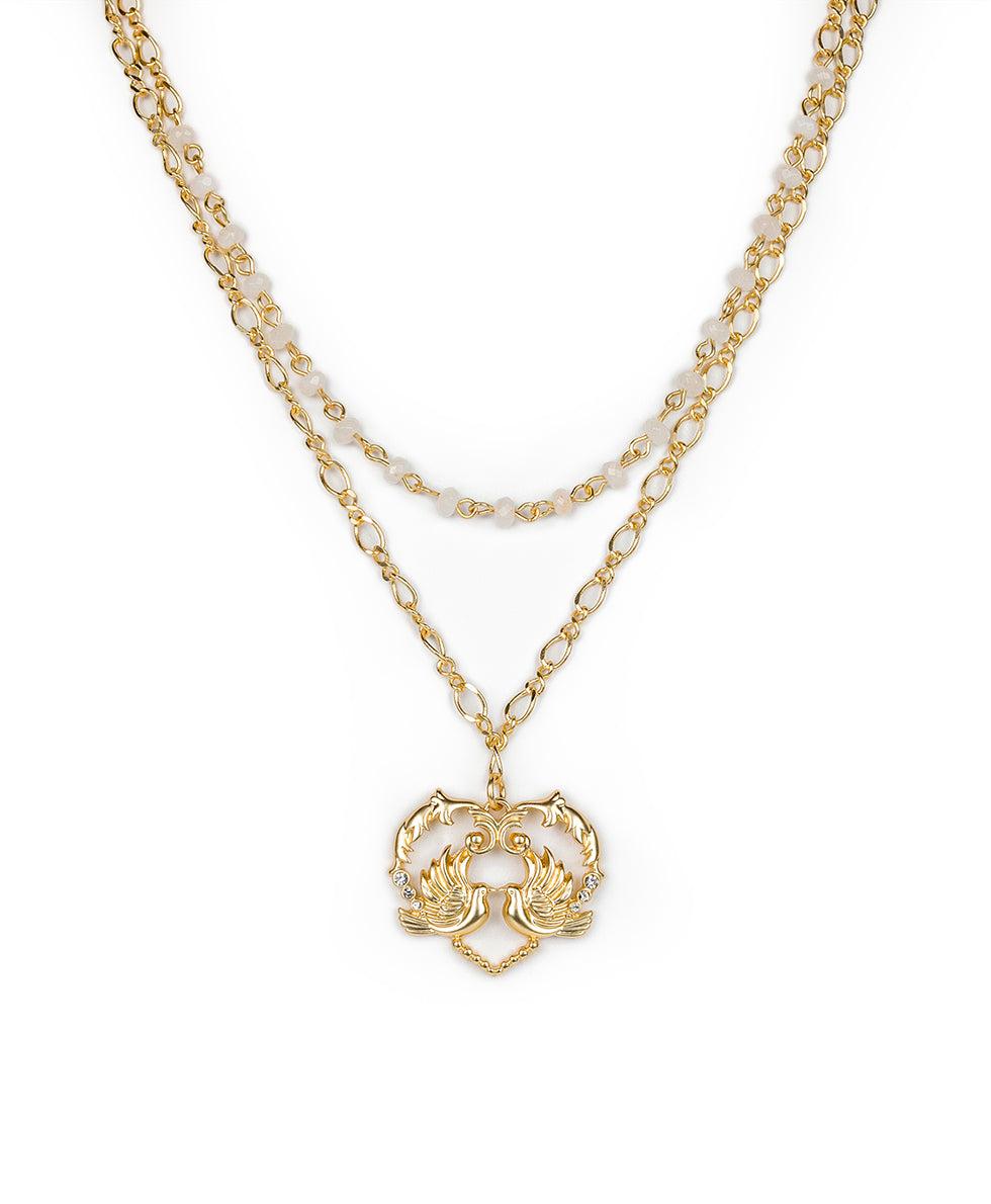 patricia nash Mini Love Birds Heart Pendant Necklace Love Birds