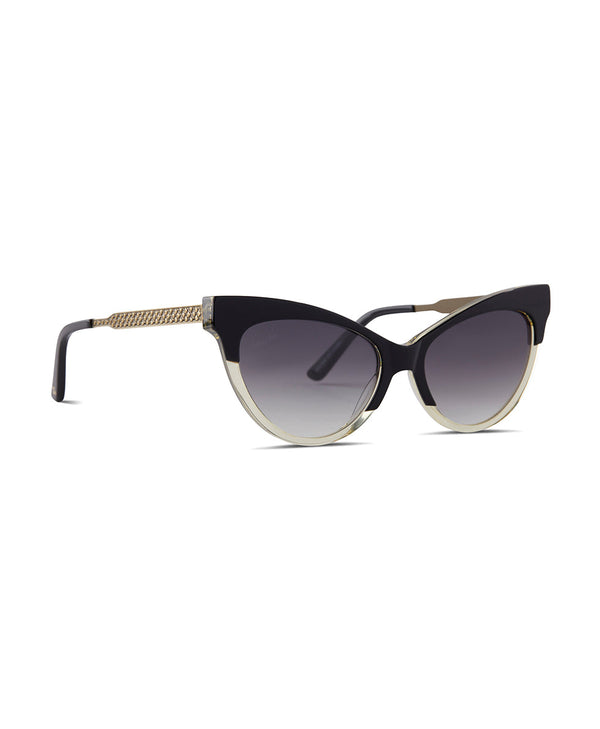 Patricia Nash Monroe Cateye Sunglasses Black/Champagne