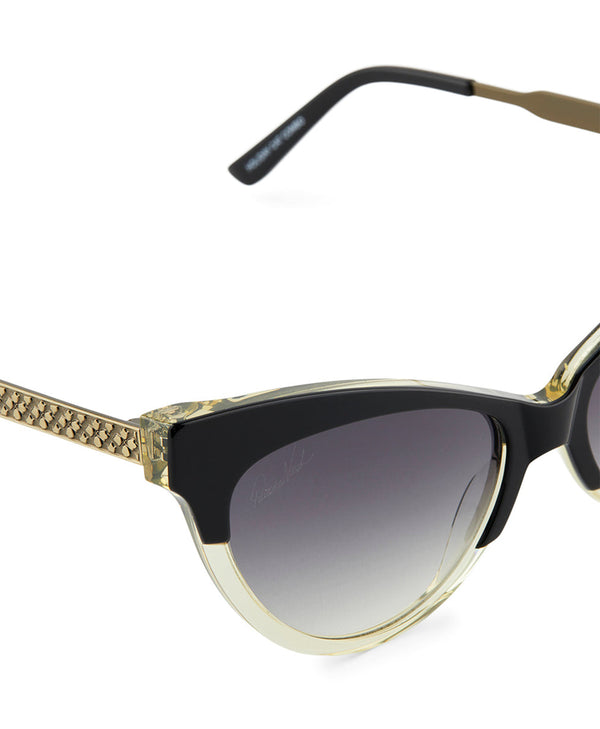 Patricia Nash Monroe Cateye Sunglasses Black/Champagne