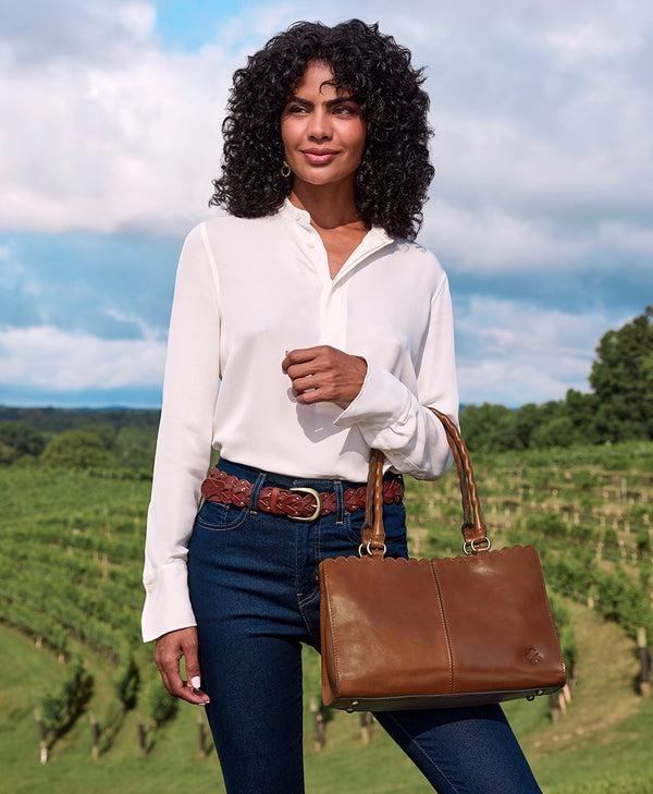 Patricia Nash Morra Satchel Vintage Distressed Leather