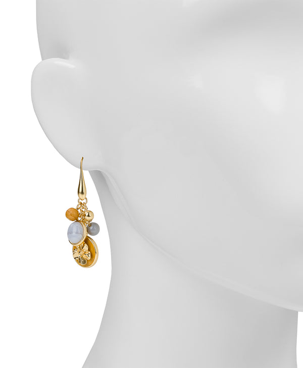 Patricia Nash Multi Charm Drop Earrings Aegean Blooms