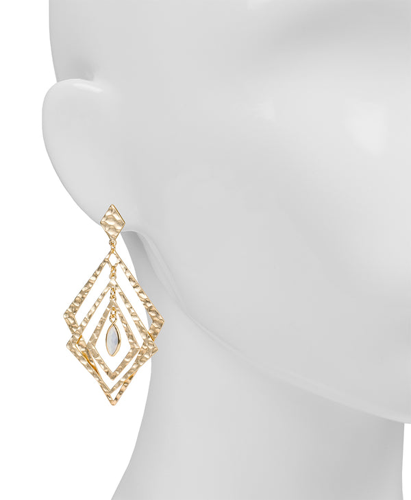 Patricia Nash Multi Dangle Earrings Hammered Marquise