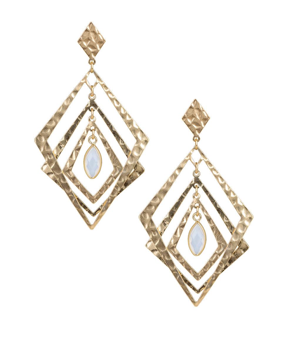 patricia nash Multi Dangle Earrings Hammered Marquise