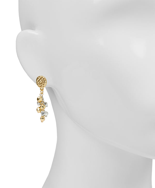 Patricia Nash Multi Dangle Post Drop Earrings Hammered Link