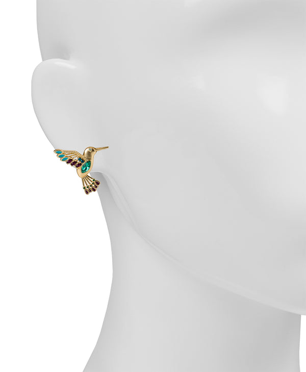 Patricia Nash Multi Jeweled Hummingbird Post Earrings Hummingbird