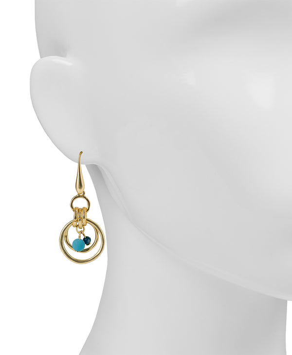 Patricia Nash Multi Ring Drop With Beads Earrings Eclectic Bead